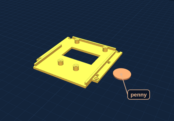 Deck next to a penny for size